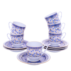 Güral Porselen - 12 Parça Karton Kutulu <br> Altılı Kahve Fincanı Takımı <br> ORNK830