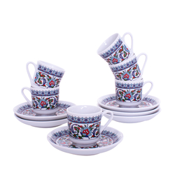 Güral Porselen - 12 Parça Karton Kutulu <br> Altılı Kahve Fincanı Takımı <br> ORNK831