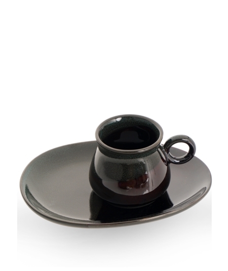 Acar Home - 6'Lı Porselen Kahve Fincan Takımı Siyah <br> SYT-010928
