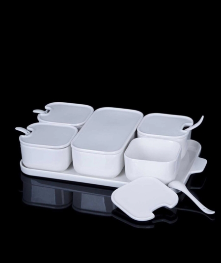 acar - ACAR HOME Sct10875 Tepsili Pure Porselen Kahvaltılık 6lı Sct-010875/6 La Pure Sct SCT-10875-2