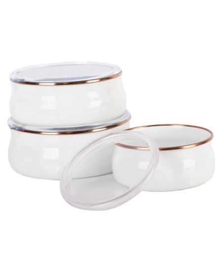 emaye saklama kabi uclu beyaz