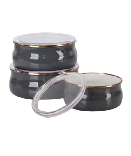 emaye uclu saklama kabi kapakli gri