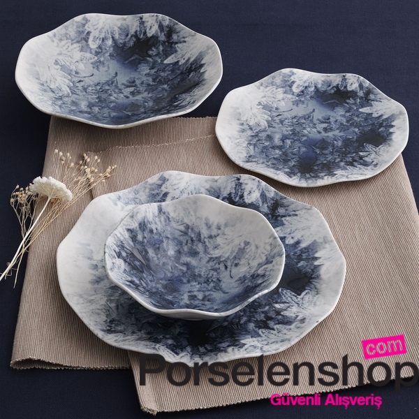 Güral Porselen - GÜRAL PORSELEN <br> 24 PARÇA NESRİN YEMEK SETİ <br> GBSNES24Y4101968