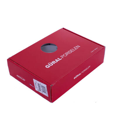 Güral Porselen Siyah Renkli Fincan Takımı 6lı - 12 Parça Karton Kutulu ORNK801