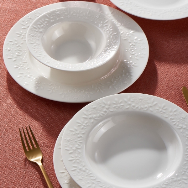 GÜRAL PORSLEN DİLRUBA 24 PARÇA 6 KİŞİLİK BONE YEMEK TAKIMI - 2