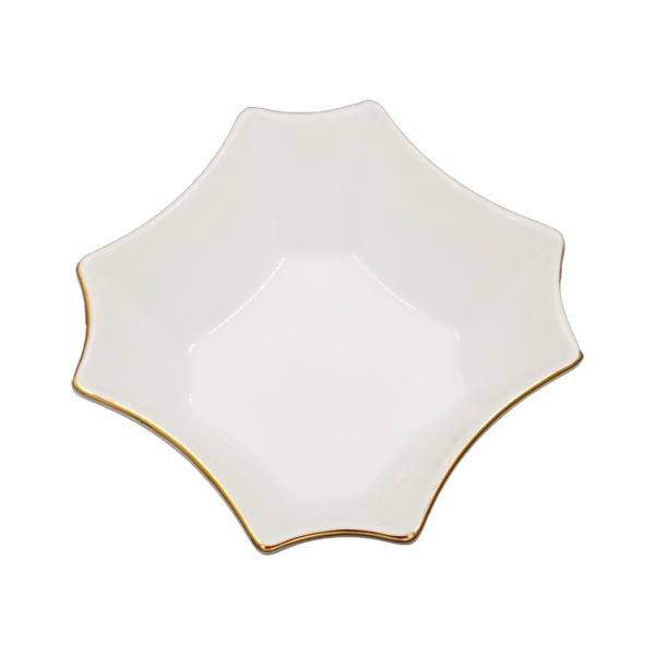 İpek Porselen Kahvaltılık Çerezlik Porselen 6 li Yıldız Kare Desenli - 2