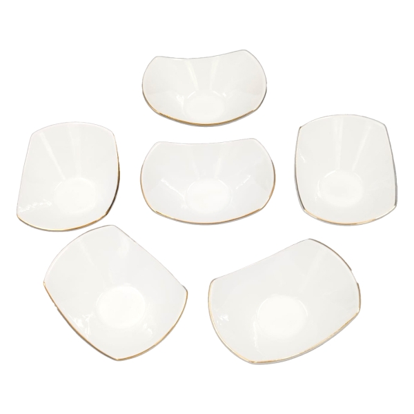 İpek Porselen Kahvaltılık Çerezlik 6lı Porselen Kase - 4