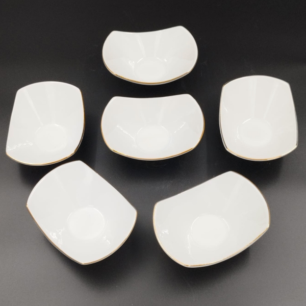 İpek Porselen Kahvaltılık Çerezlik 6lı Porselen Kase - 5