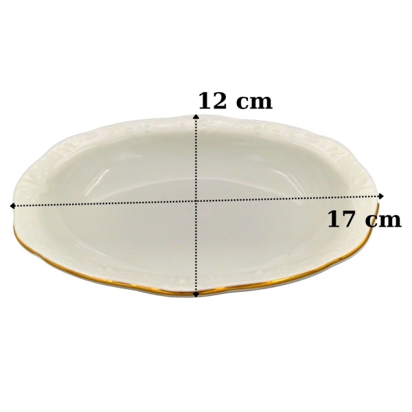 İpek Porselen Kahvaltılık Çerezlik Porselen 6 li Oval Kayık Tabak - 4