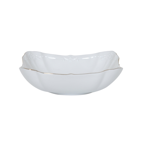 İpek Porselen - 6'lı Porselen Salata Tabağı Kare Beyaz