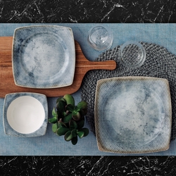 Güral Porselen - Yemek Seti Güral Porselen <br> 24 Parça 6 Kişilik Elegant<br> Kare Yemek Takımı <br> GBSCR24Y4100457